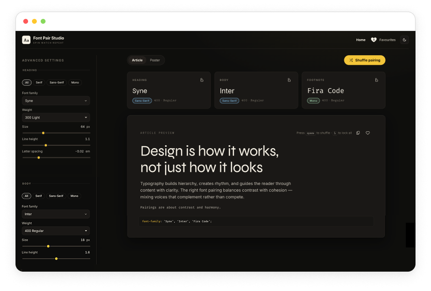 Building in the Age of AI, Font Pair Studio