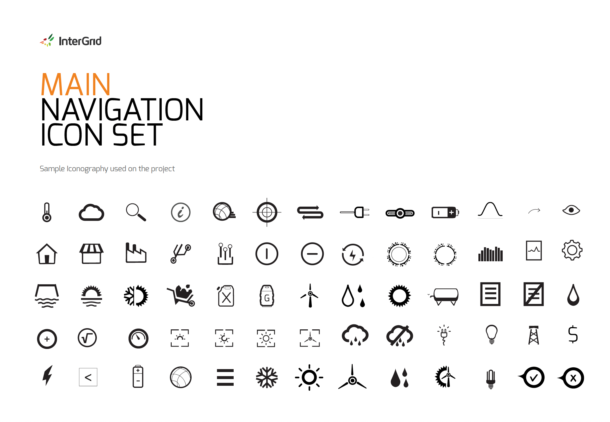Main navigation icon set