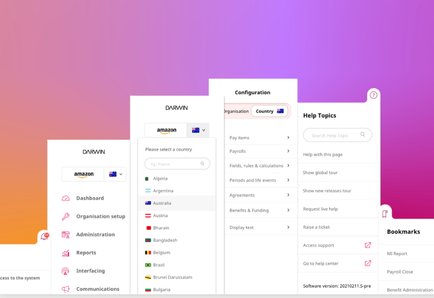 Control Centre configuration screens