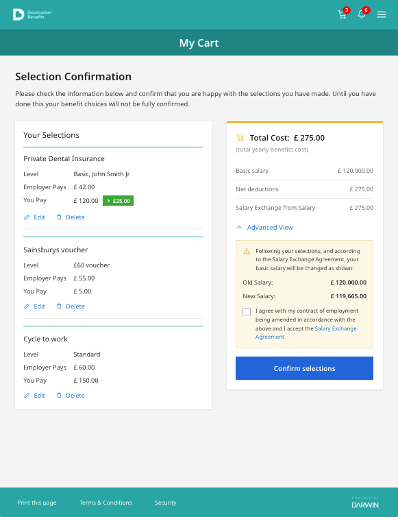 Tablet selection confirmation